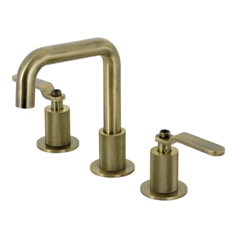 KINGSTON BRASS Widespread Bathroom Faucet with Push PopUp, Antique Brass KS1413KL